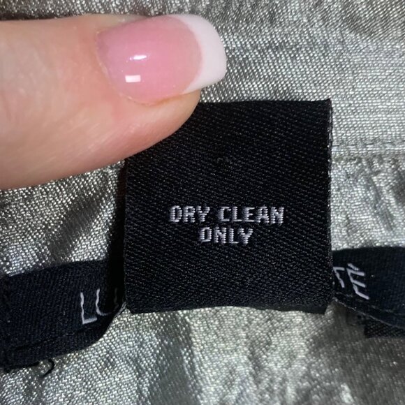 Fun Metallic Silver Luciano Dante Jacket L Ruffle Button Details Y2K Festival - Picture 8 of 8